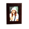 Picture Frame - 4x6 Brown "Croco" Leather